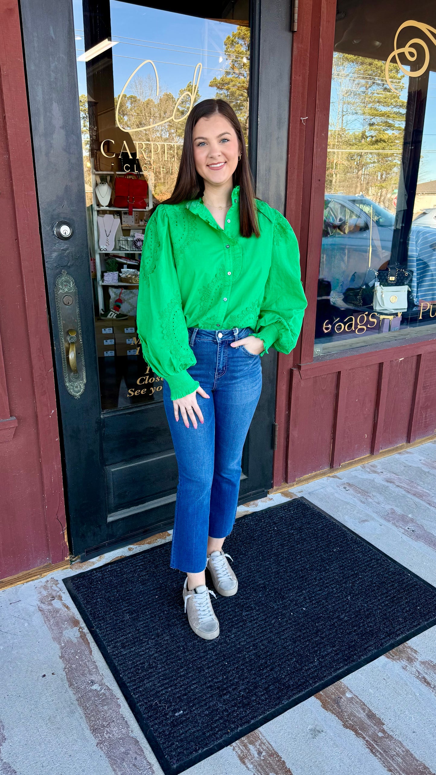 "Parker" Button Up Ruffle Collar