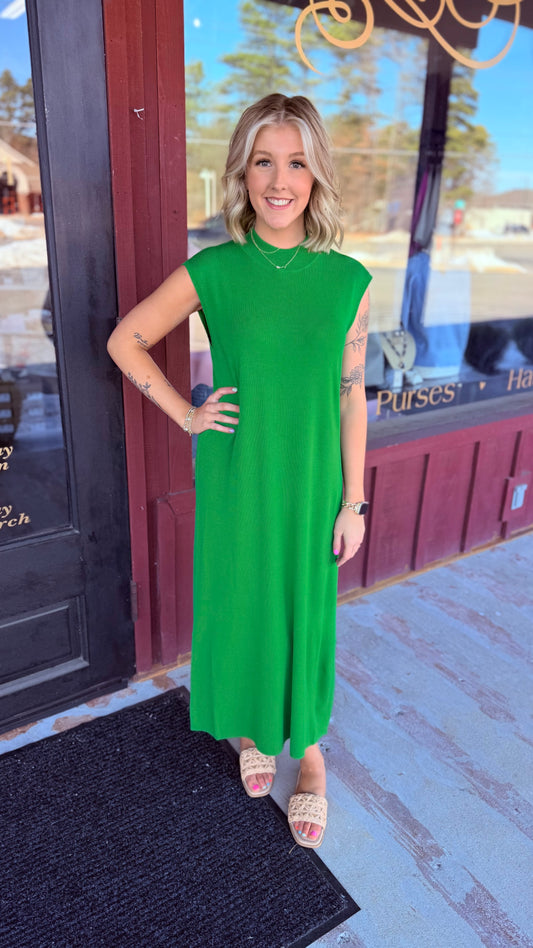 "Caroline" Butter Soft Cap Sleeve Midi Dress