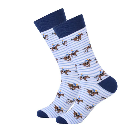 "Hitting the Hay" Horse Racing Socks