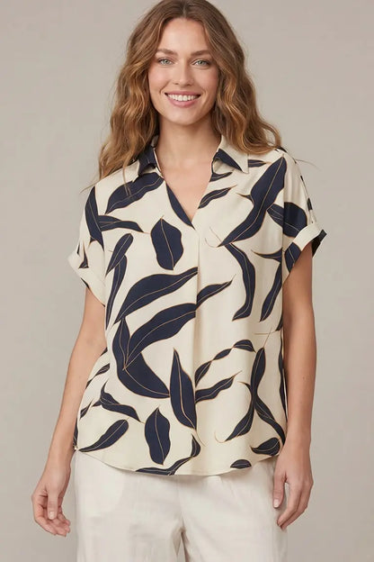 "Breezy" Botanical Print Top