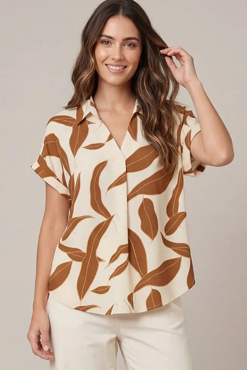 "Breezy" Botanical Print Top