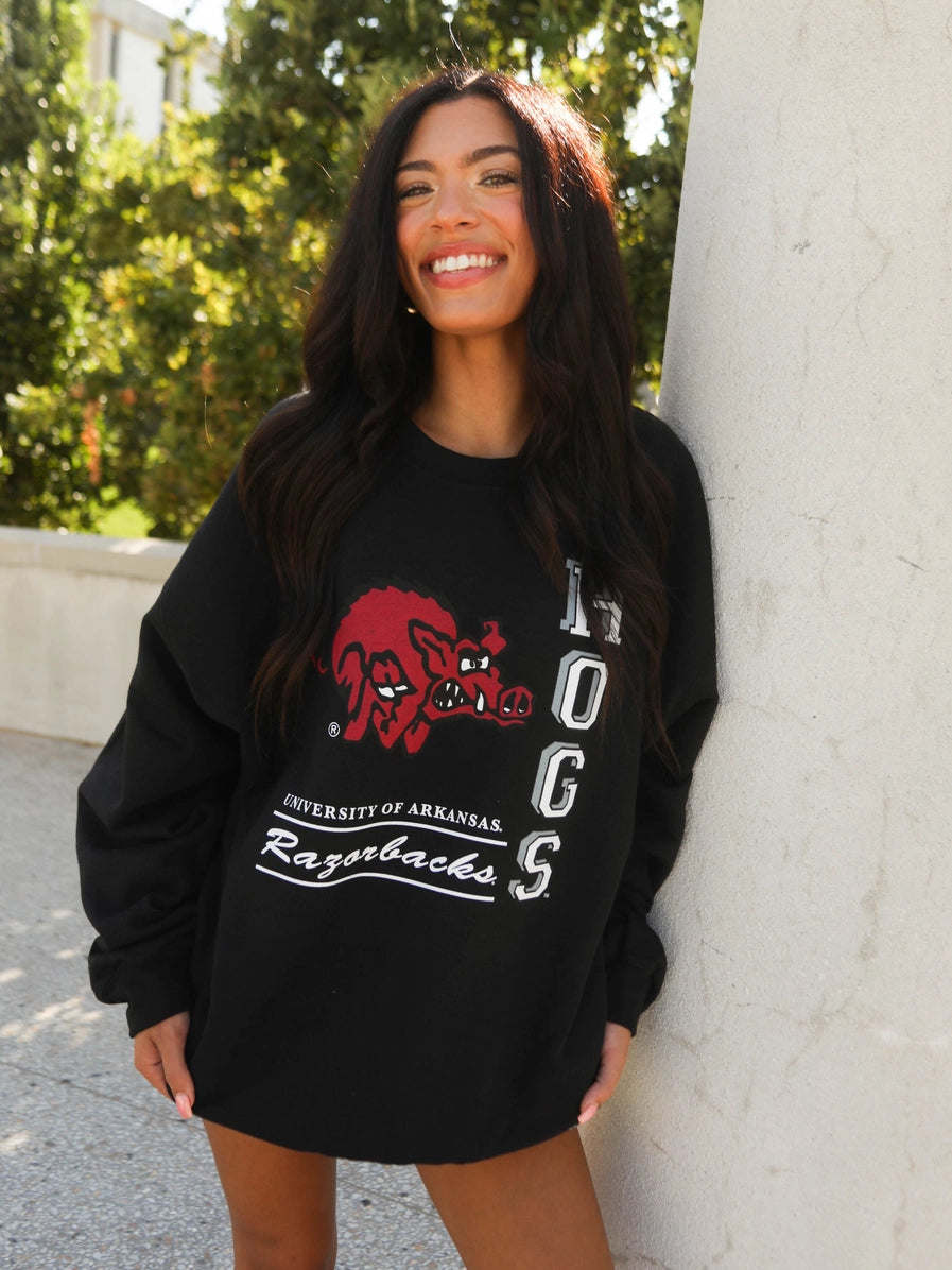 Stacked Hog Black Sweatshirt