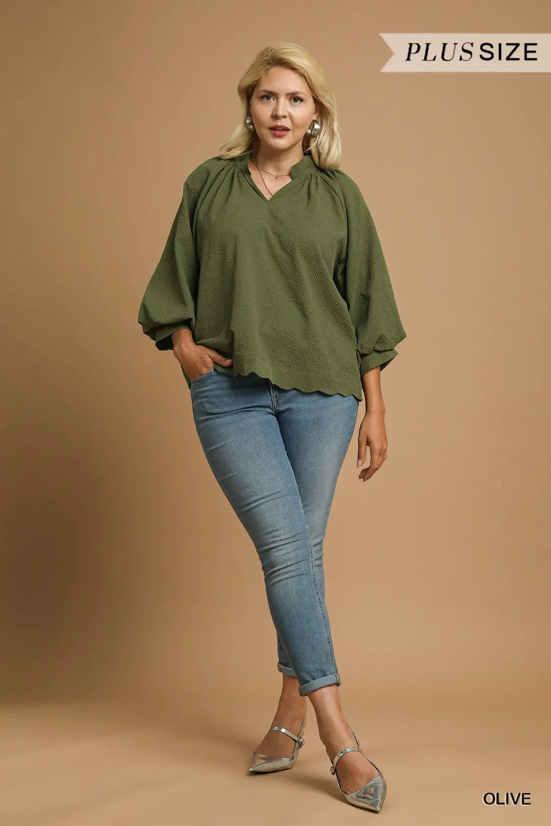 "Iris" Puff Sleeve V-neck