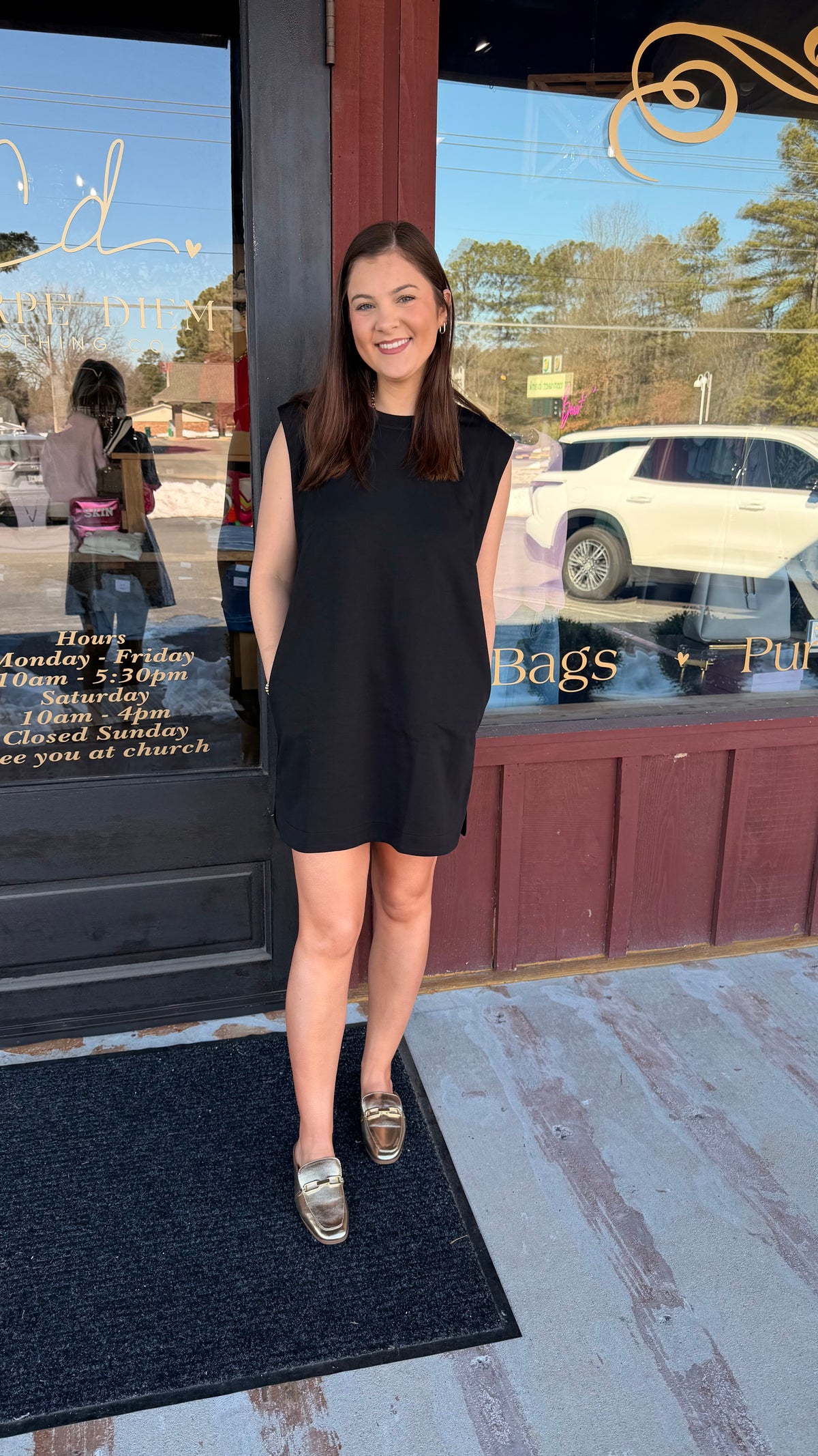 "Sandy" Sleeveless Crew Neck Mini Dress