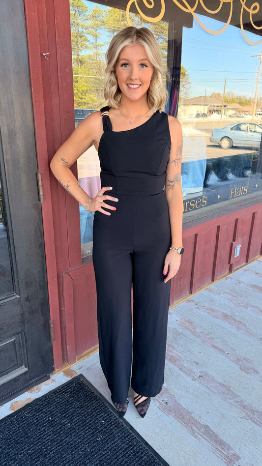 "Elle" Gold Buckle Detail Jumpsuit