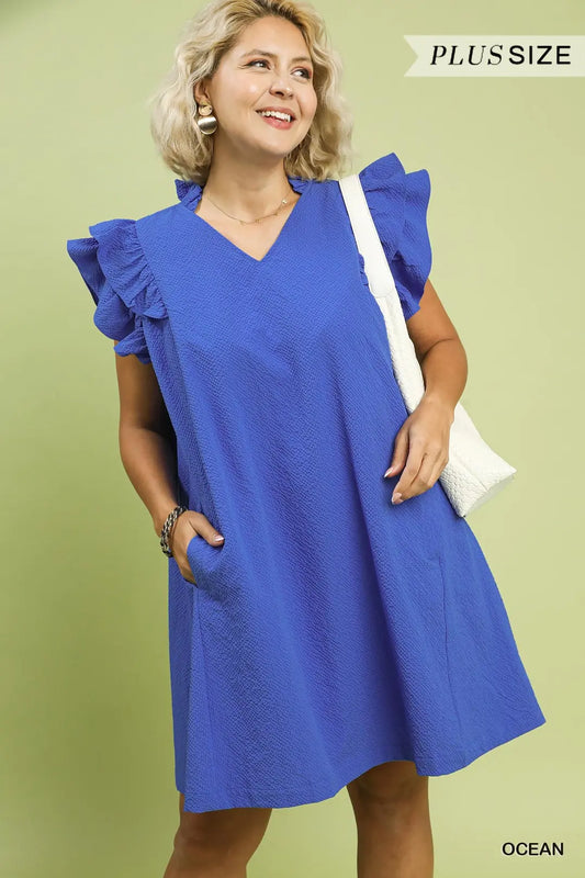 "Virginia" Curvy Seersucker Mini Dress (Multiple Colors)