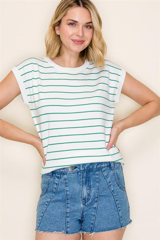 "Sandi" Striped Knit Top