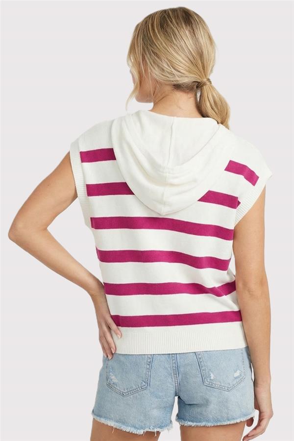 "Ashlee" Striped Hoodie Sweater Top