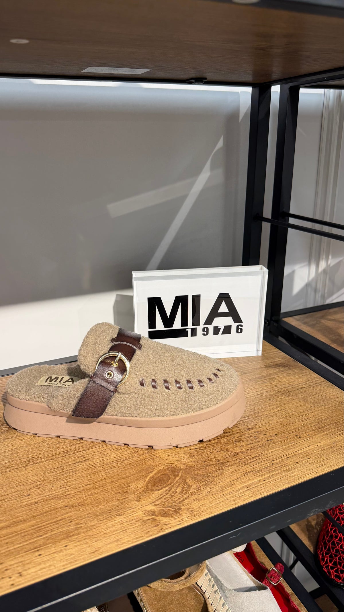 MIA “Heidee” Sherpa platform slippers