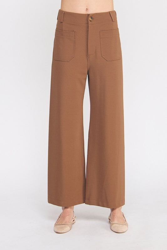 "Cambridge" Caramel Wide Leg Dress Pants