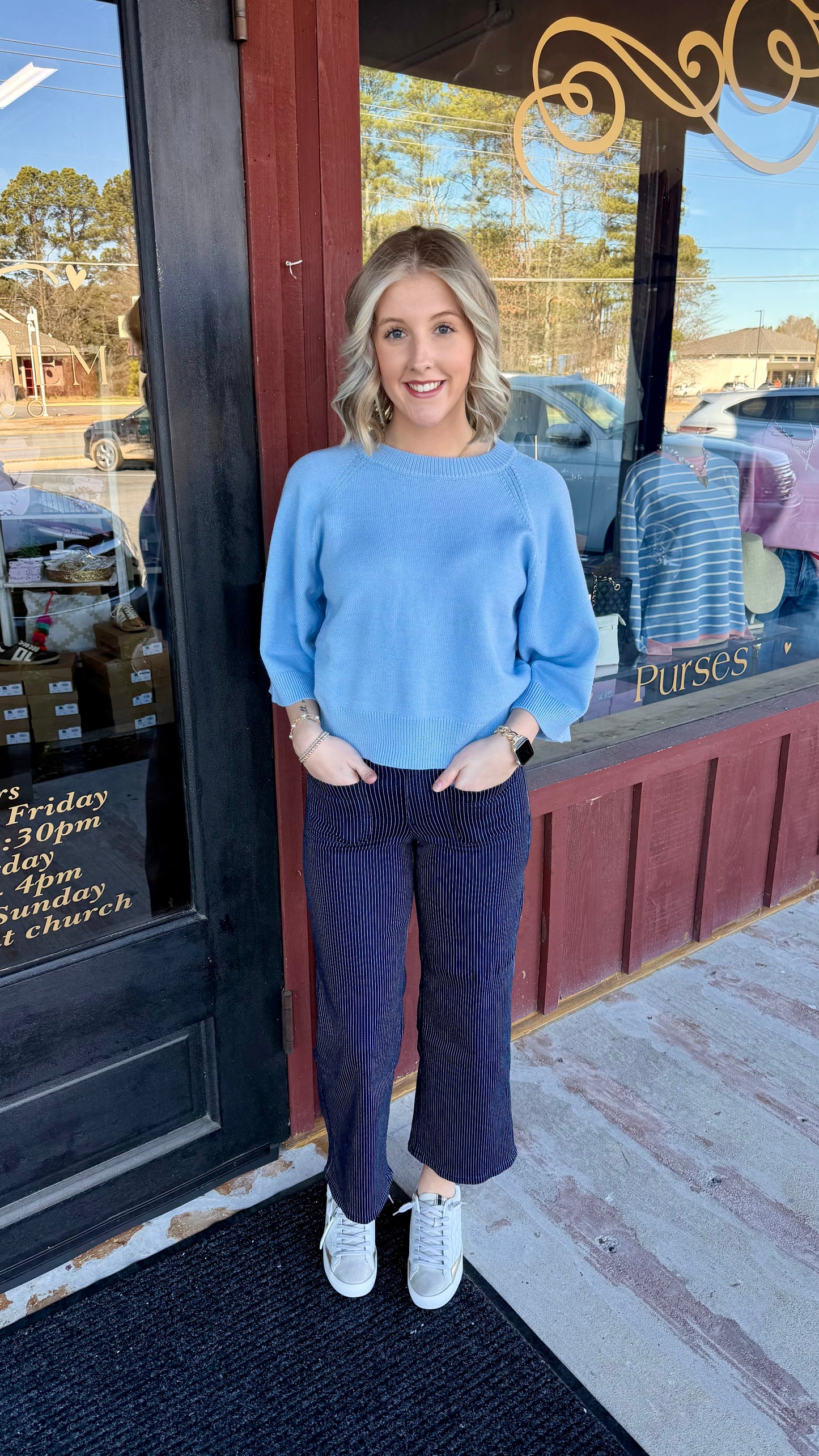 "Molly" 3/4 Sleeve Knit top (Multiple Colors)