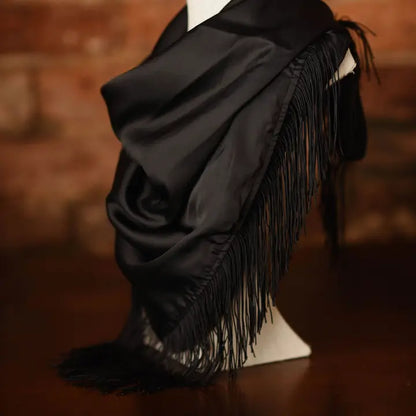 Fringe Satin Scarf