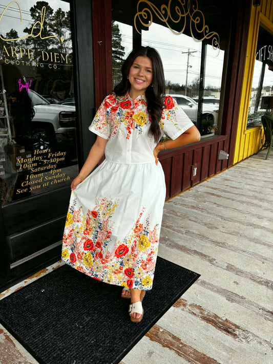 "Bree" Floral Button Up Top