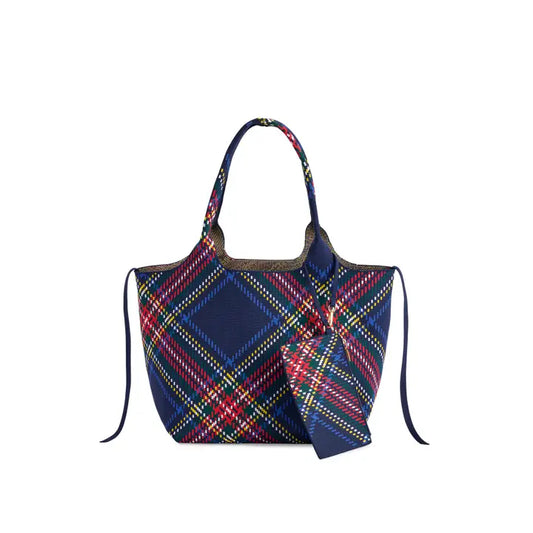 Shiraleah Blue Plaid Robbie Tote