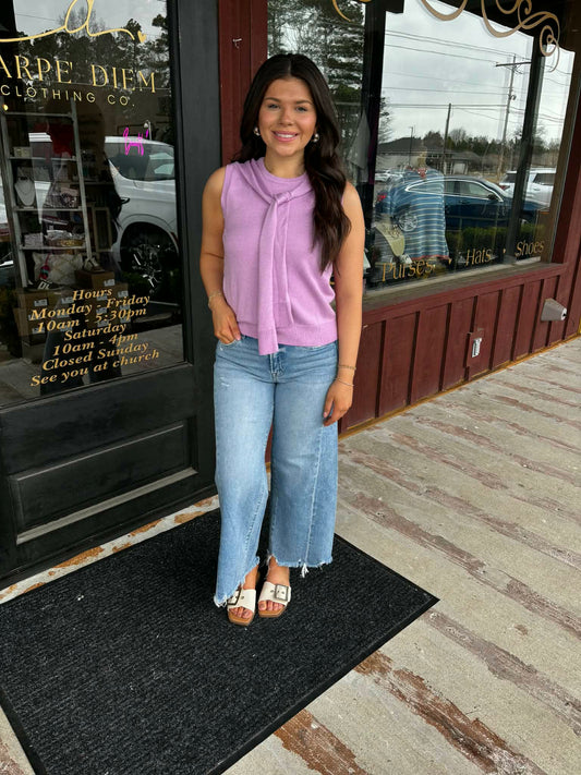 "Tied Up" Jacket Tied Top (Multiple Colors)