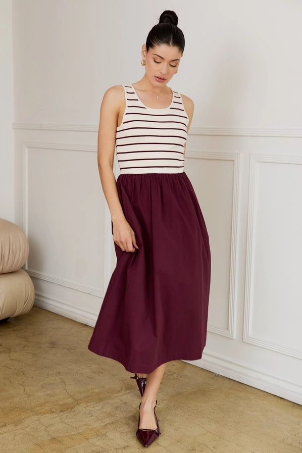 "Jennisa" Striped Midi Dress