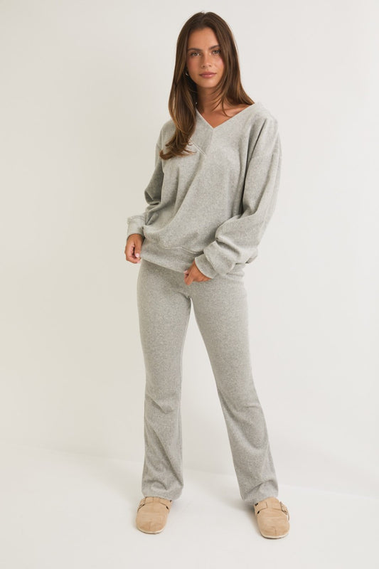 "ADAYLNN" Ultimate Comfort Set V Neck Long Sleeve Slouchy