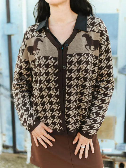 "Uptown Pony" Button Up Cardigan