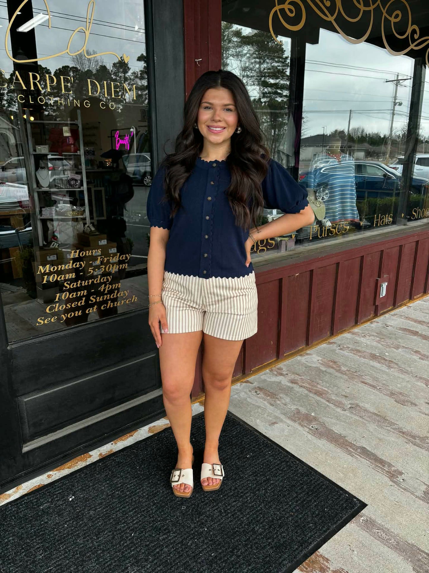 "Danietta" Striped Denim Shorts (Multiple Colors)