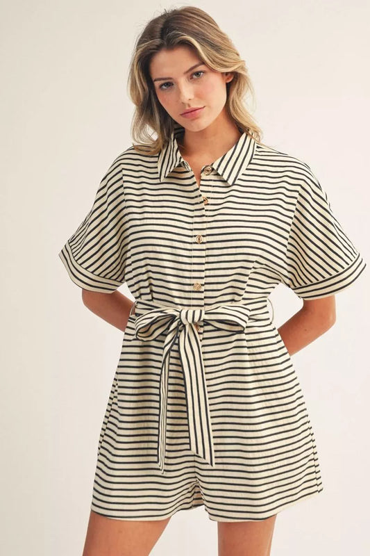 "Keegan" Striped Romper