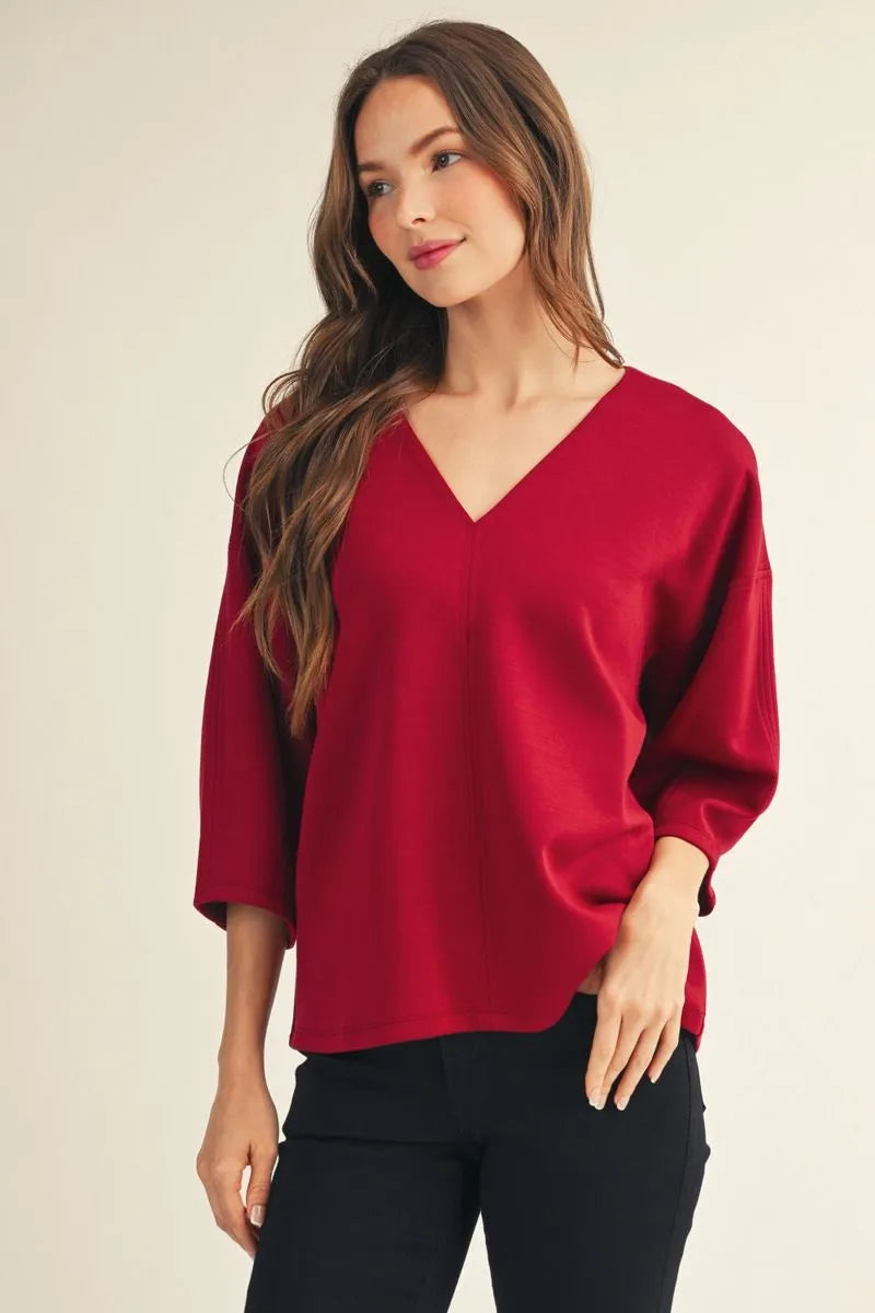 "Andi" Curvy V-neck Top