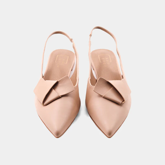 SHUSHOP Audrey Nude Slingback Flat