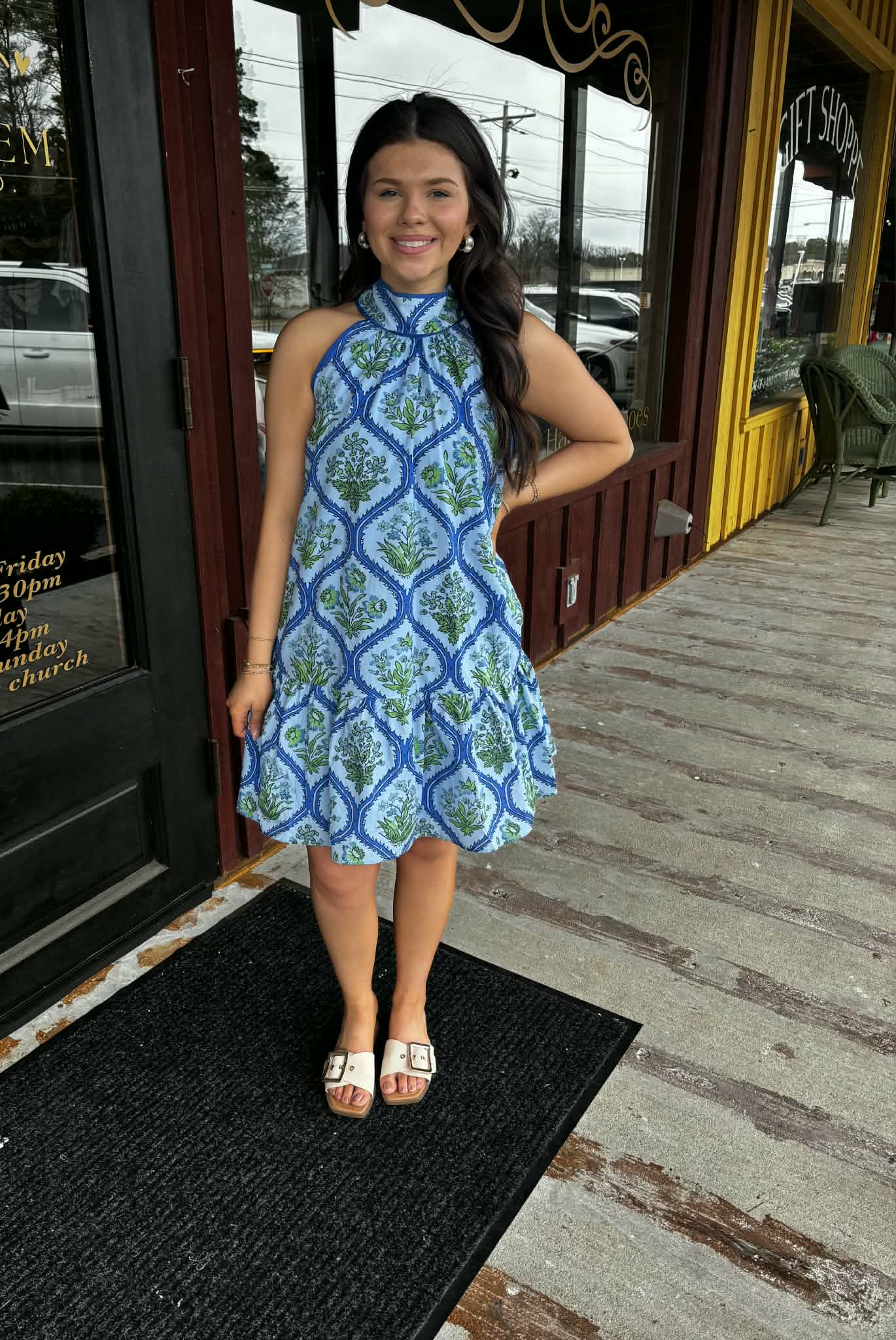 "Sara" Floral Halter Neck Mini Dress (Multiple Colors)