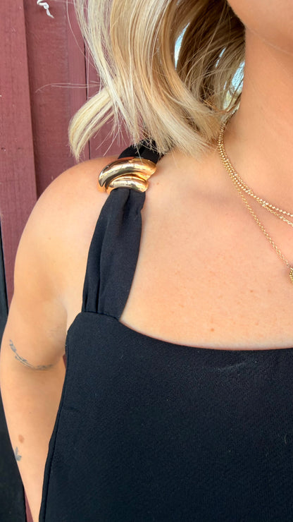 "Elle" Gold Buckle Detail Jumpsuit
