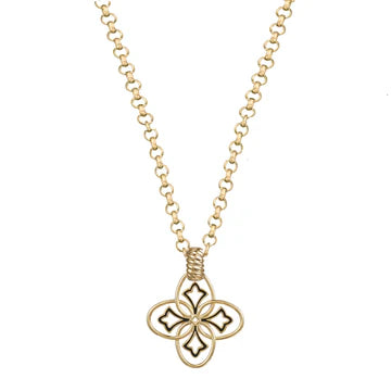 Natalie Wood Heritage Pendant Necklace in Gold/Black