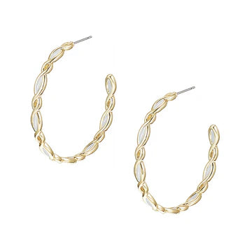 Natalie Wood Bloom Enamel Hoop Earrings