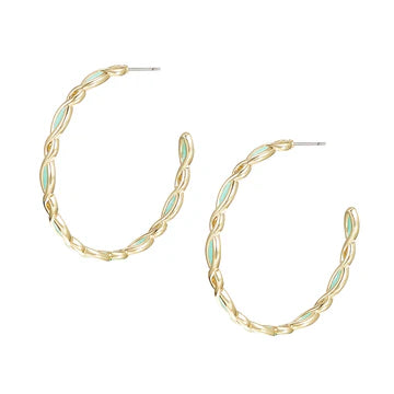 Natalie Wood Bloom Enamel Hoop Earrings