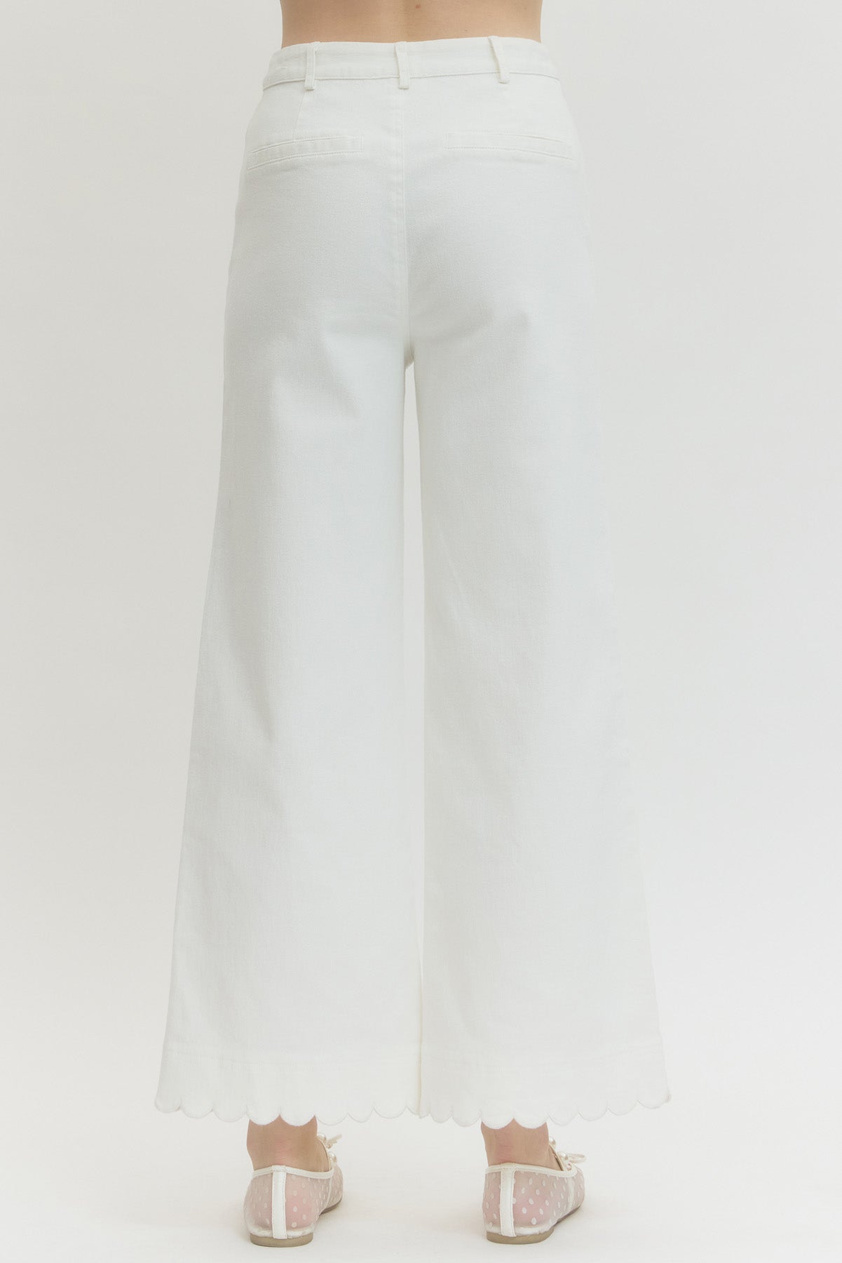 "Kit" Scalloped Denim Pants (Multiple Colors)