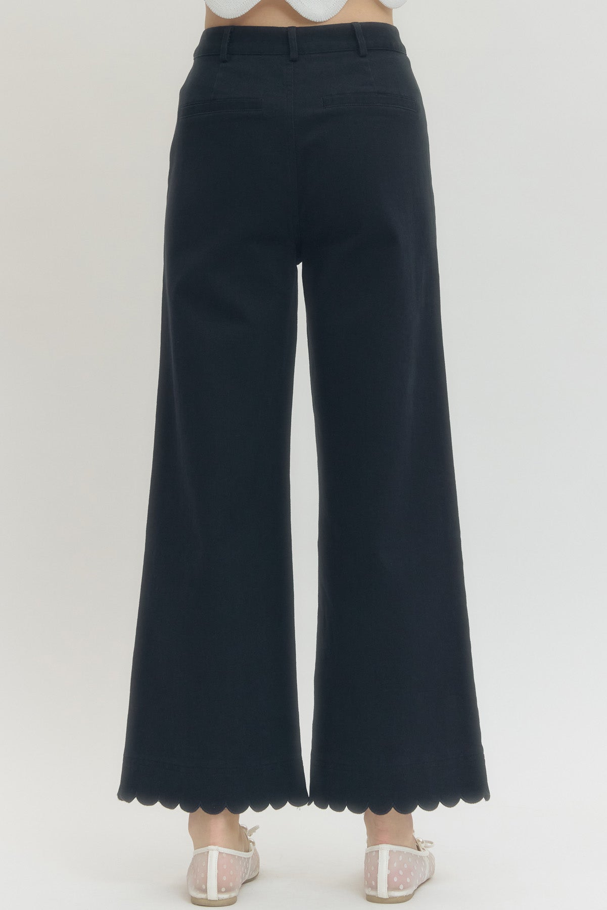 "Kit" Scalloped Denim Pants (Multiple Colors)