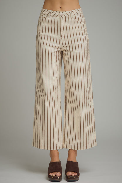"Teresa" Striped Wide Leg Jeans