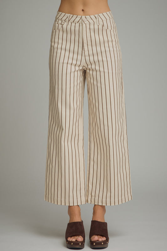 "Teresa" Striped Wide Leg Jeans