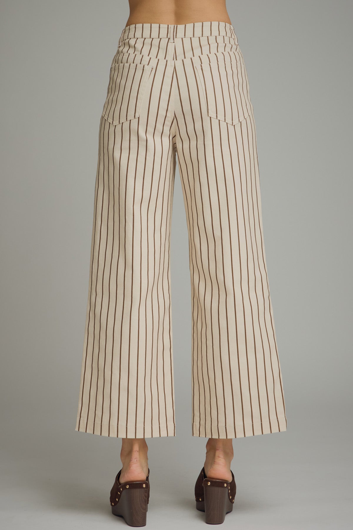 "Teresa" Striped Wide Leg Jeans