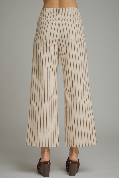 "Teresa" Striped Wide Leg Jeans