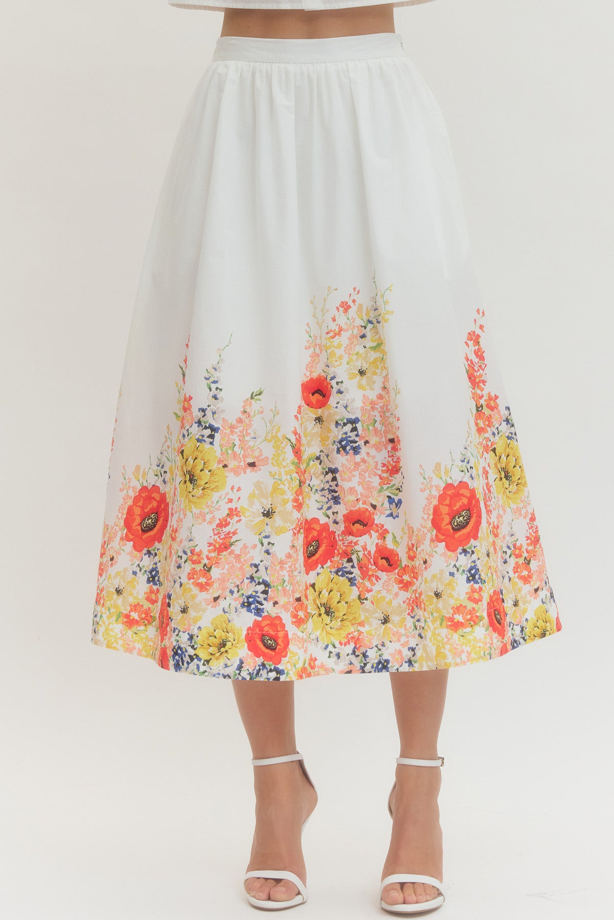 "Bree" Floral Midi Skirt