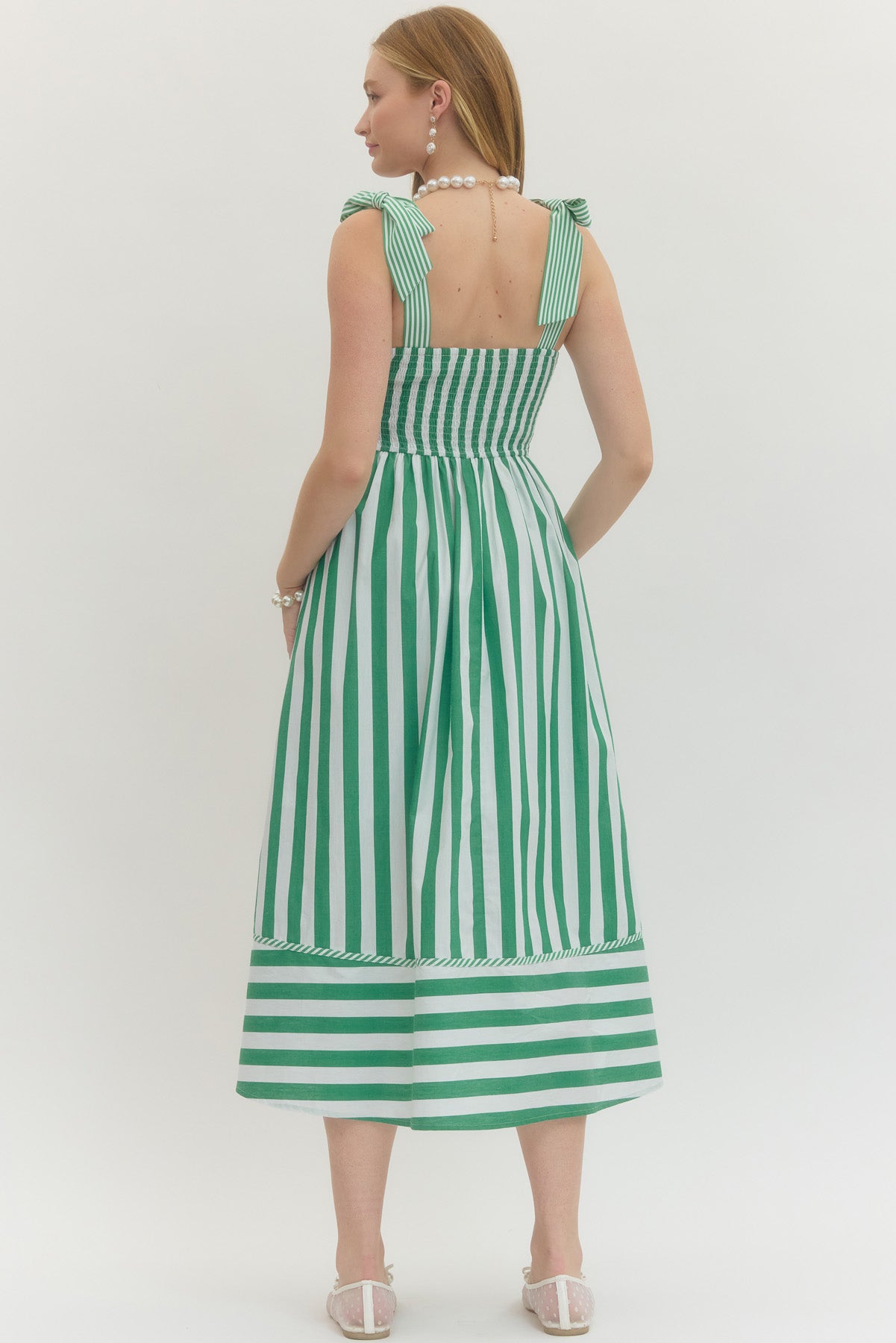 "Rachelle" Striped Midi Dress (Multiple Colors)