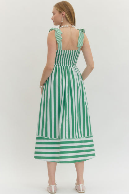 "Rachelle" Striped Midi Dress (Multiple Colors)