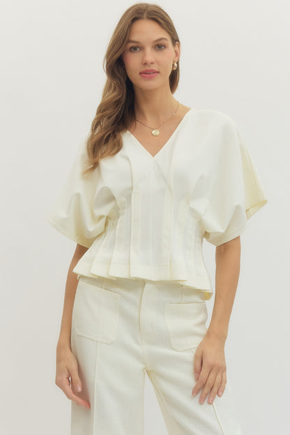"Kerry" Pleated Cinch Top