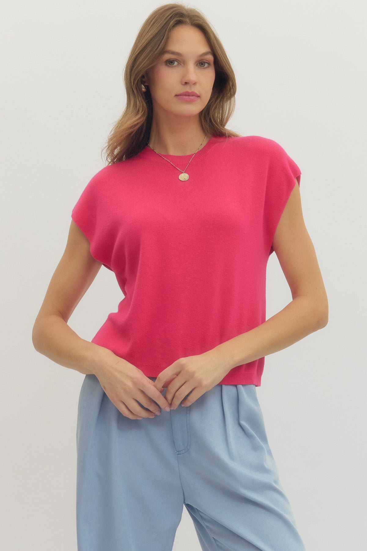 "Drew" Knit Short Sleeve Sweater (Multiple Colors)
