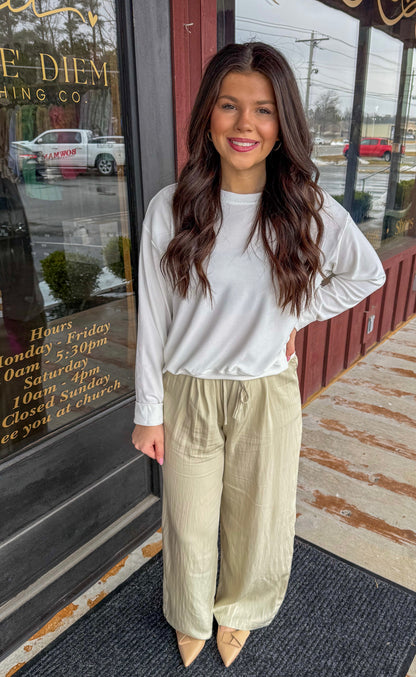 "Evie" Wide Leg Drawstring Pants