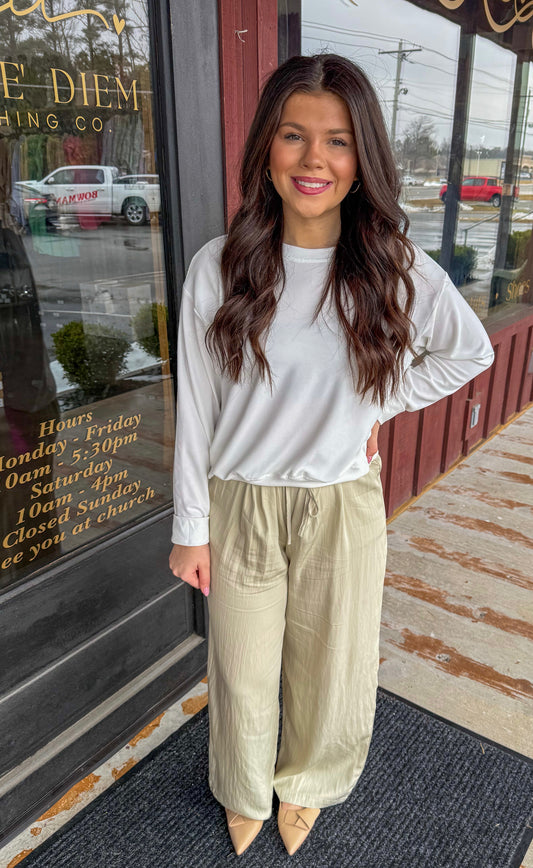 "Evie" Wide Leg Drawstring Pants