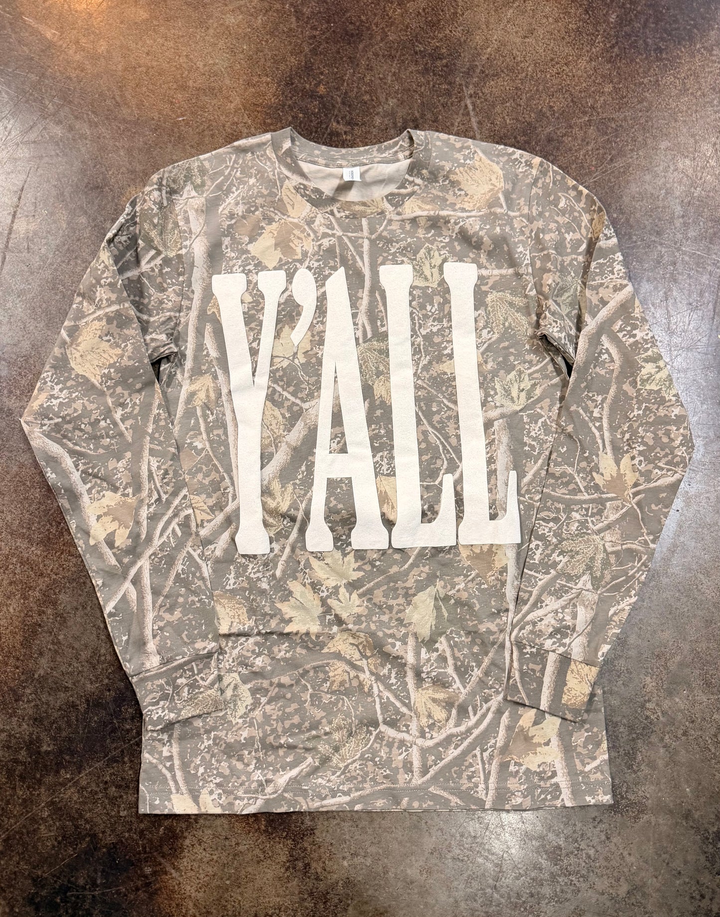 "Y'all" Camo L/S Tee