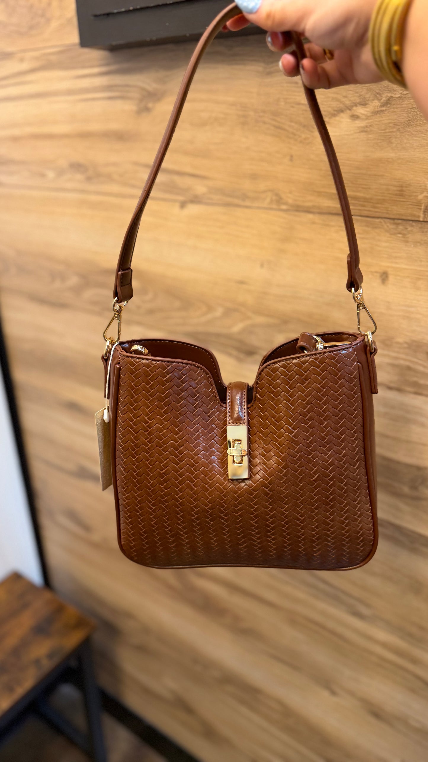 "Miley" Woven Leather Crossbody Purse (Multiple Colors)