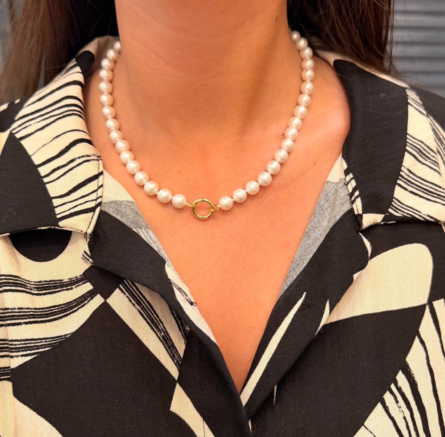 Pearl Magnetic Scarf Necklace