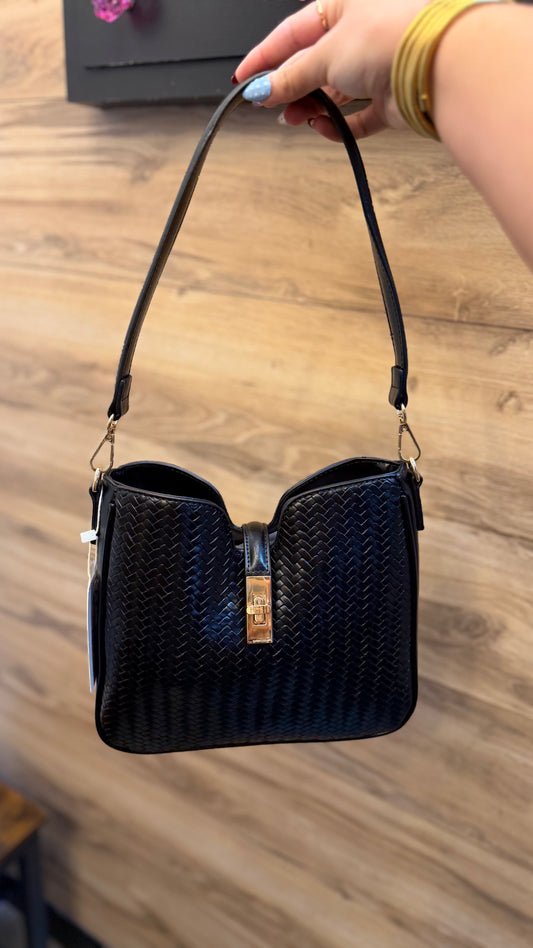 "Miley" Woven Leather Crossbody Purse (Multiple Colors)