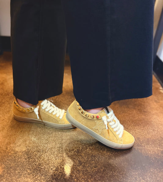 Shu Shop "Pandora" Suede Studded Sneakers