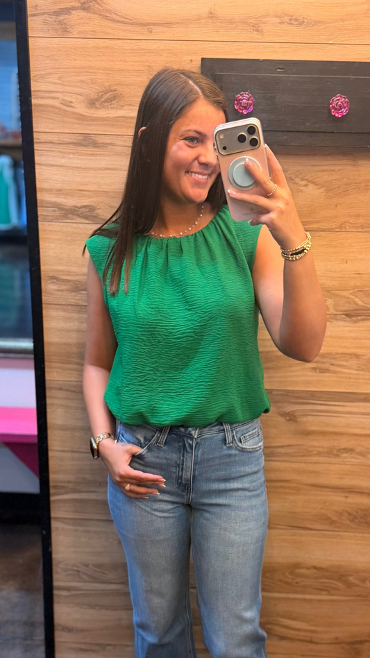 "Meglyn" Sleeveless Bubble Top (multiple colors)
